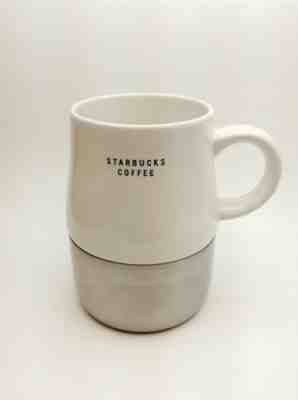 Starbucks Coffee 2005 Urban White & Stainless Steel Cup Travel Mug Tumbler 14oz - Sold on eBay Dec, 16th 2018 for $17.95