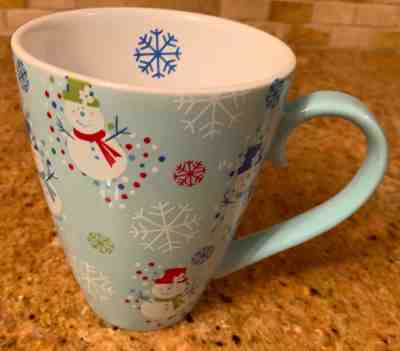 Starbucks Coffee Barista Christmas Holiday Mug Blue Snowman Snowflakes 2005 - Sold on eBay Dec, 16th 2018 for $11.00