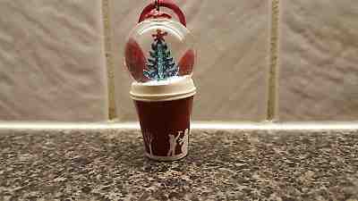STARBUCKS COFFEE 2006 CHRISTMAS ORNAMENT SNOW GLOBE TREE ON TOP OF TO GO CUP - Sold on eBay Dec, 16th 2018 for $20.00