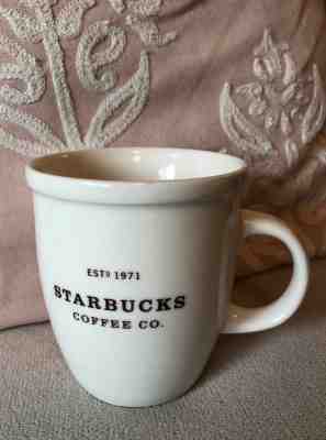 STARBUCKS 2006 Abbey White Mug Brown Lettering - Sold on eBay Dec, 16th 2018 for $7.00