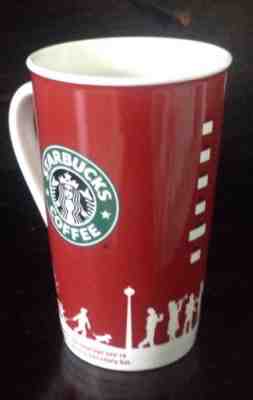 Vintage Starbucks Red 16 oz Winter Holiday 2006 Coffee Mug - RARE - Christmas - Sold on eBay Dec, 16th 2018 for $8.95