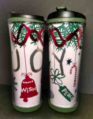 Starbucks 2007 Christmas Joy, Wish, and Peace 12oz Tumblers New - Sold on eBay Dec, 16th 2018 for $11.50