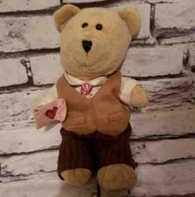 STARBUCKS COFFEE BEARISTA TEDDY VALENTINE BEAR 9" PLUSH 2007 STUFFED ANIMAL - Sold on eBay Dec, 16th 2018 for $4.04