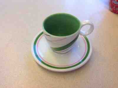 Free Shipping,  Starbucks Holiday 2007, Peppermint, Espresso Cup and Saucer, - Sold on eBay Dec, 16th 2018 for $12.99
