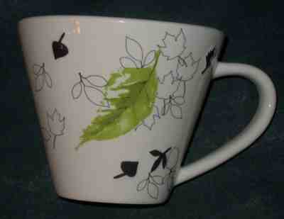 Starbucks 2007 Autumn Falling Light & Dark Green Leaves Coffee Mug Cup 10 oz  - Sold on eBay Dec, 16th 2018 for $9.97