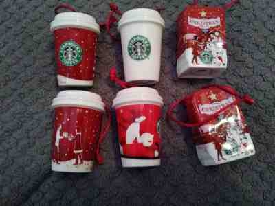 STARBUCKS CHRISTMAS ORNAMENTS 2007 LOT OF 6 - Sold on eBay Dec, 16th 2018 for $45.00