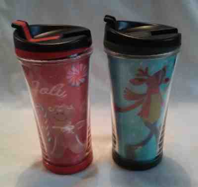 Starbucks Tumbler 8oz Christmas Reindeer & Gingerbread Man Holographic 2007 - Sold on eBay Dec, 16th 2018 for $8.99