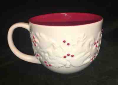 STARBUCKS HOLIDAY 2008 COFFEE Cup Mug Red Holly Berries Dove Deer Christmas Tree - Sold on eBay Dec, 16th 2018 for $10.99