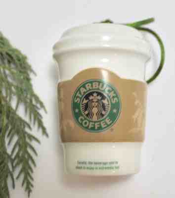 2008 Starbucks Ceramic To Go Coffee Cup Christmas Tree Ornament Espresso - Sold on eBay Dec, 16th 2018 for $10.95