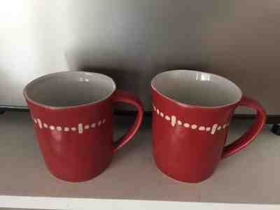 2 STARBUCKS 2008 14 oz Red Mug Coffee Cup EUC - Sold on eBay Dec, 16th 2018 for $20.00