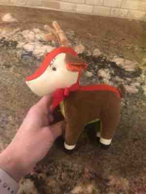 Christmas Reindeer Plush Stuffed Deer Plaid Corduroy Patchwork Starbucks 2008  - Sold on eBay Dec, 16th 2018 for $3.00
