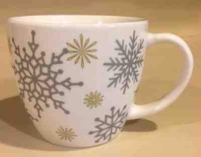 2009 Starbucks Silver and Gold Snowflakes Jumbo Mug - Sold on eBay Dec, 16th 2018 for $4.99