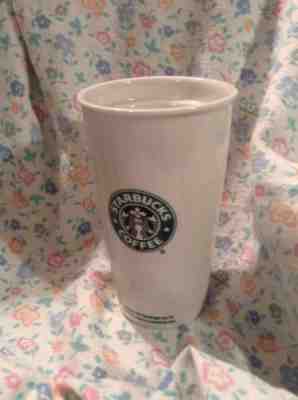 Starbucks Coffee Travel Mug Tumbler 12 oz Cup Ceramic White Mermaid Logo 2009 - Sold on eBay Dec, 16th 2018 for $5.00