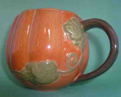 Starbucks Coffee Pumpkin Mug Vines Leaves Hand Painted 2009  - Sold on eBay Dec, 11th 2018 for $24.99