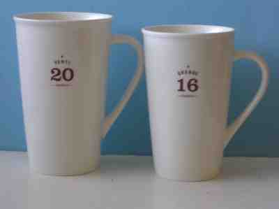 Set of 2 ~ Starbucks 2010 Mugs ~Venti 20oz ~Grande 16oz - Sold on eBay Dec, 17th 2018 for $24.99