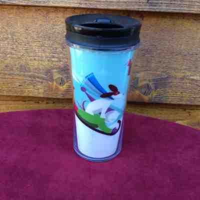 STARBUCKS  2011 Boy Dog Sled Squirrel Christmas Hologram Tumbler Travel Mug 8oz  - Sold on eBay Dec, 16th 2018 for $10.99