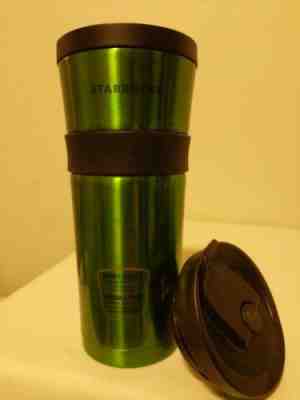 Starbucks 2011 Metallic Green Stainless Steel Travel Tumbler 16 oz with Lid - Sold on eBay Dec, 16th 2018 for $12.38