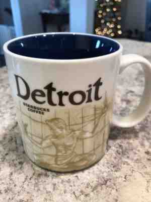 New Detroit Starbucks 16 oz. Collector's Mug 2011 Coffee Cup Skyline blue - Sold on eBay Dec, 16th 2018 for $16.99
