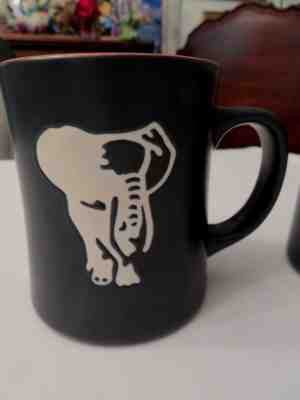 STARBUCKS BLACK BONE CHINA CUP / MUG WITH ETCHED ELEPHANT 2011 MATTE FINISH RARE - Sold on eBay Dec, 16th 2018 for $28.00