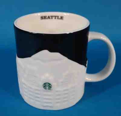 Starbucks 2012 Skyline Collection Seattle Embossed Black & White Mug - Sold on eBay Dec, 16th 2018 for $9.99