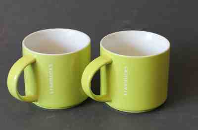 2012 Starbucks Lime Green 14 oz Mug Set of 2 - Sold on eBay Dec, 16th 2018 for $18.00