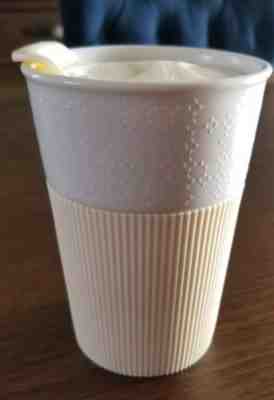 Starbucks 2013 Ceramic Coffee Travel Cup Mug Silicone Sleeve Grip 8oz Holiday - Sold on eBay Dec, 16th 2018 for $20.00