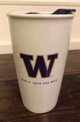 Starbucks Coffee 2014 U of W Husky University Washington Ceramic Travel Tumbler - Sold on eBay Dec, 17th 2018 for $14.99