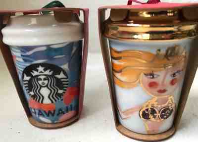 NEW Starbucks 2015 Illustrated Siren Xmas & Hawaii Christmas ORNAMENT - Sold on eBay Dec, 16th 2018 for $19.99