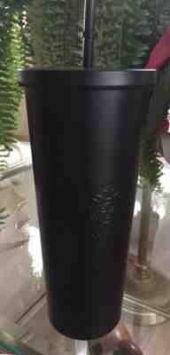 Starbucks 2016 Matte Black Cold Cup 16 fl oz Free Shipping - Sold on eBay Dec, 17th 2018 for $35.00
