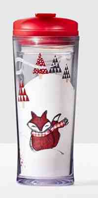 NEW Starbucks Christmas Holiday Winter Fox 12 oz Acrylic Tumbler 2016  - Sold on eBay Dec, 16th 2018 for $19.99