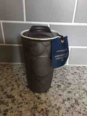 Starbucks 2016 Anniversary Travel Tumbler Mug Gold Accent Siren Scales.  - Sold on eBay Dec, 16th 2018 for $36.00