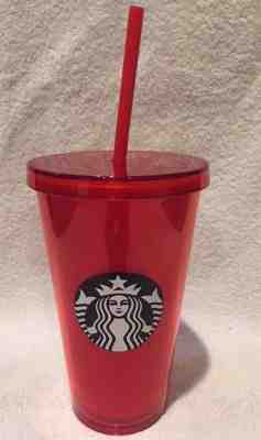 2017 Starbucks Holiday Tumbler Red Cold Drink Cup 16oz Travel Acrylic Grande  - Sold on eBay Dec, 16th 2018 for $15.99