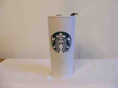 NEW Starbucks 2017 Ceramic Tumbler Travel Mug White Green Logo 16 oz - Sold on eBay Dec, 16th 2018 for $12.50