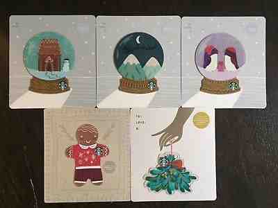 Canada Series Starbucks "HOLIDAY DIE CUT SET 2018" 5 Gift Cards -New No Value - Sold on eBay Dec, 3rd 2018 for $8.25