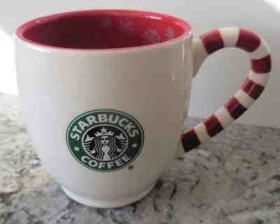 Starbucks 2010 New Bone China Christmas Coffee Mug with Candy Cane Handle - Sold on eBay Dec, 16th 2018 for $21.00