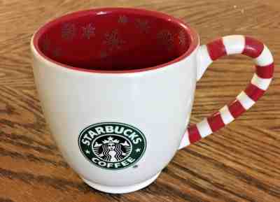 Starbucks 2010 Coffee Mug Candy Cane Handle Holiday Christmas New Bone China j - Sold on eBay Dec, 16th 2018 for $14.99