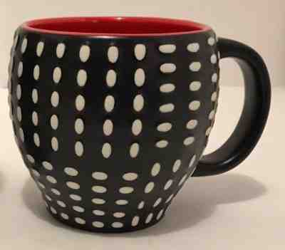 Starbucks Coffee Cup Mug 2008 Red Black White Oval Dots New Bone China 12 oz - Sold on eBay Dec, 10th 2018 for $8.99
