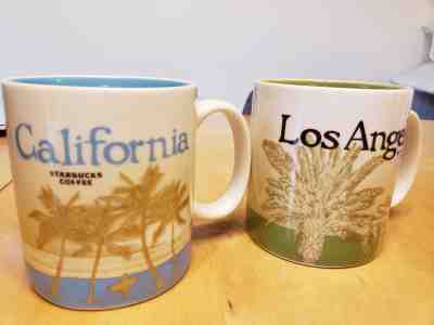 2 Starbucks Global Icon Mugs Los Angeles & California -  Used - Sold on eBay Nov, 1st 2018 for $20.00
