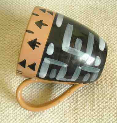 STARBUCKS COFFEE - HAND-PAINTED (ITALY) TERRACOTTA BLACK GRAY  COFFEE/TEA MUG  - Sold on eBay Sep, 30th 2018 for $10.00