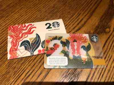 Starbucks Malaysia 20th anniversary special edition card - Sold on eBay Dec, 17th 2018 for $6.50