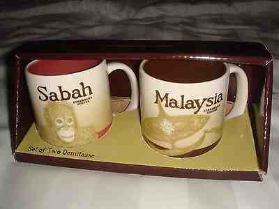 Starbucks Malaysia Set of two Demitasse Malaysia/Sabah with SKU sticker - Sold on eBay Dec, 16th 2018 for $34.99
