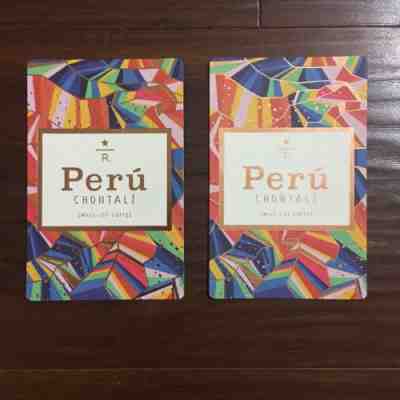 Lot of 2 US Starbucks Reserve Tasting Card PERU CHONTALI - Sold on eBay Oct, 3rd 2018 for $5.00
