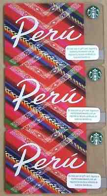 PERU LOT 3 CARDS STARBUCKS gift card RARE new unused pin edition south america - Sold on eBay Sep, 25th 2018 for $25.00