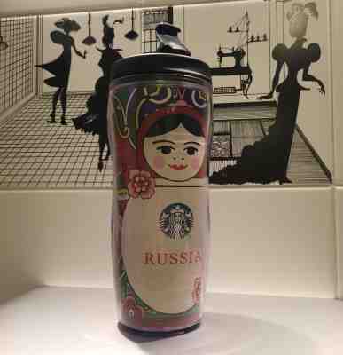 NEW!!! 16oz 473ml Starbucks Russia Moscow Tumbler Holder Matryoshka Nesting Doll - Sold on eBay Oct, 27th 2018 for $27.99