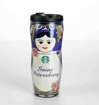 NEW 12oz 355ml Starbucks Coffee Russia St. Petersburg Tumbler Holder Matryoshka - Sold on eBay Oct, 26th 2018 for $33.99