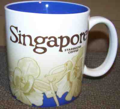 Starbucks Singapore 2010 Orchids, Waterfront and Skyline Mug 16 Ounce HTF - Sold on eBay Oct, 8th 2018 for $44.99
