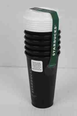 Starbucks Reusable To-Go Cups 6 piece 16 ounce BLACK - great SBUX gift  - Sold on eBay Dec, 15th 2018 for $21.90