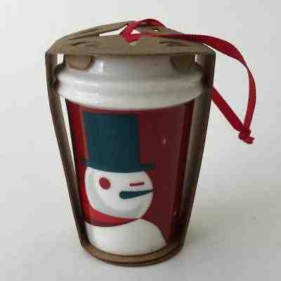 Starbucks Holiday Christmas To Go Red Cup Ornament 2.5" Snowman 2012 - Sold on eBay Dec, 4th 2018 for $13.99