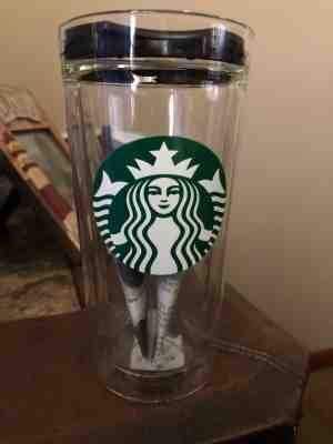 Starbucks 12oz Travel to Go Tumbler with Lid Clear Glass - Sold on eBay Dec, 3rd 2018 for $15.00