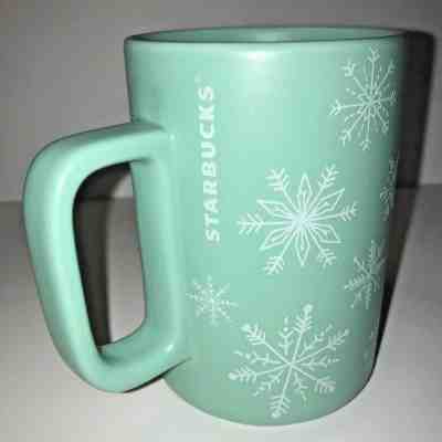 Starbucks 2018 Limited Edition Ceramic Mug (NEW) "Snowflakes" on Green Backing - Sold on eBay Dec, 14th 2018 for $12.95